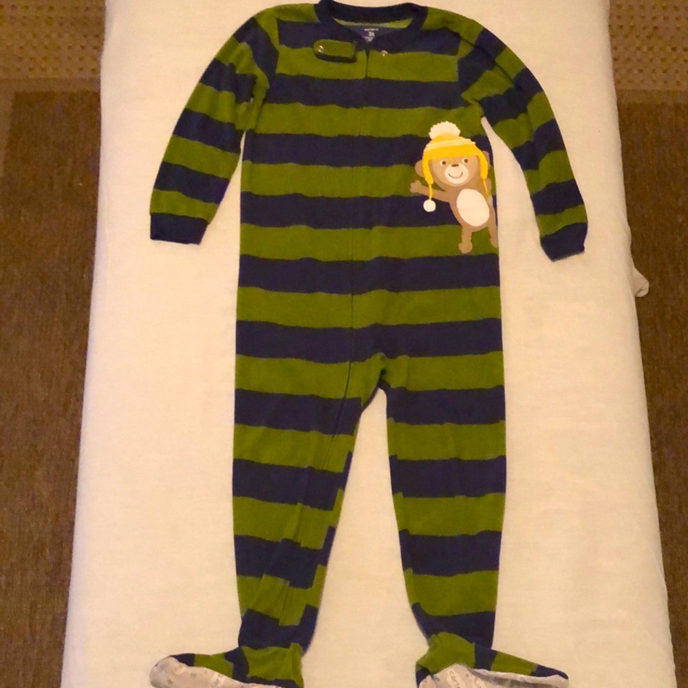 Carter’s 5T striped monkey character footed pajamas
